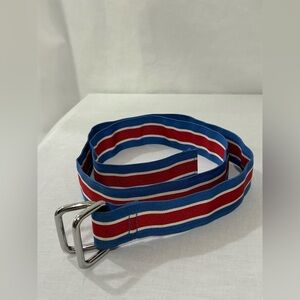 Brooks Brothers Blue and Red Striped Canvas Belt